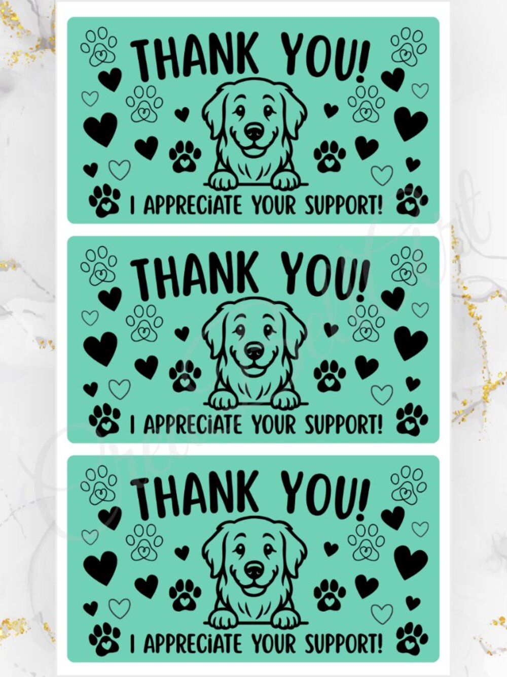 100 Cute Dog Thank You Stickers for Packaging | Small Business Labels